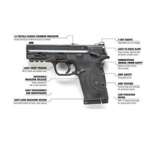 Smith & Wesson M&P 380 Shield EZ, 8 Rounds .380 ACP, Ambi Thumb Safety Black