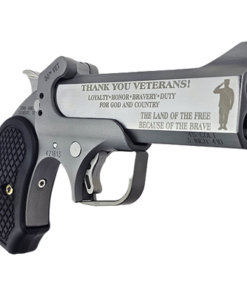 Bond Arms 30th Veterans 45 Colt (Long Colt)/410 Ga 2 Shot 4.25" Engraved Matte Barrel, Rough Matte Stainless Steel Frame, Black Grips