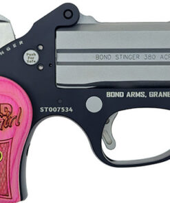 Bond Stinger Girl 380 ACP, 3" Barrel, Black Frame, Pink Wood Grip, 2rd