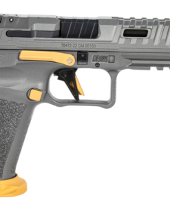 Canik SFX Rival 9mm, 5" Barrel, Gray, Gold Accents, Optic Ready, 18rd