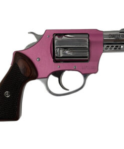 Charter Arms Coyote 380 ACP, 2" Ported Barrel, Pink and Silver, Rosewood Checkered Grip, 5rd