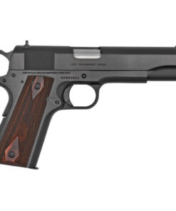 Colt 1911 Government 45 ACP, 5" Barrel, Black, Checkered Rosewood Grip, 7rd