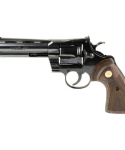 Colt Python 357 Magnum/38 Spl, 5" Barrel, Blued, Blade Front/Adjustable Rear Sight, Wood Grips, 6rd