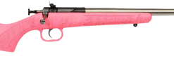 Crickett Gen2 Youth 22 LR 1rd 16.13" Stainless Single Shot Barrel, Stainless Steel Receiver, Pink Gold Webbing Fixed Synthetic Stock