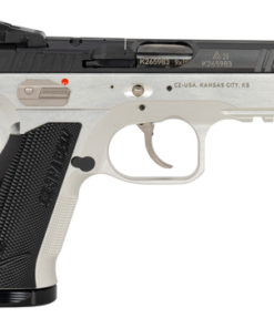 CZ Shadow 2 9mm, 4" Barrel, Polished, Black Slide, Silver, Serrated Rear, Fiber Optic Front, Optics Ready, Manual Safety, 2x15rd Mags