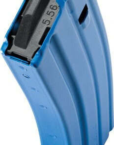 DuraMag Magazine, 223 Rem/556NATO, 30Rd, Blue, Fits AR Rifles, Aluminum, Black Anti-tilt AGF Follower