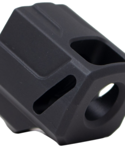 Faxon Firearms EXOS-525 Compensator Black Nitride 6061 Aluminum 1/2"x28 Threads 1.125" OAL Compatible Sig P365/P365 XL