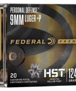 Federal Premium 9mm +P, 124gr, HST Jacketed Hollow Point, 20Bx/10Cs