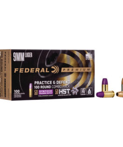 Federal Premium Practice & Defend 9mm 147gr, 1000 fps HST JHP/Syntech TSJ 100 Bx/5 Cs