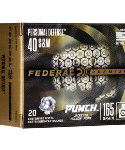 Federal Premium, Punch, 40 S&W, 165gr, Jacketed Hollow Point, 20rd Box