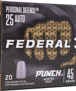 Federal Punch 25 ACP, 45gr, Punch Hollow Point, 20rd Box