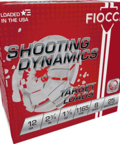 Fiocchi Shooting Dynamics 12 Ga, 2.75", 1-1/8 oz, 8 Shot, 250rd Case