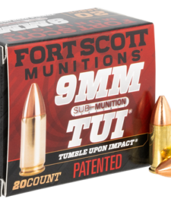 Fort Scott Self Defense 9mm, 125gr, Subsonic, Solid Copper Spun, 20rd Box