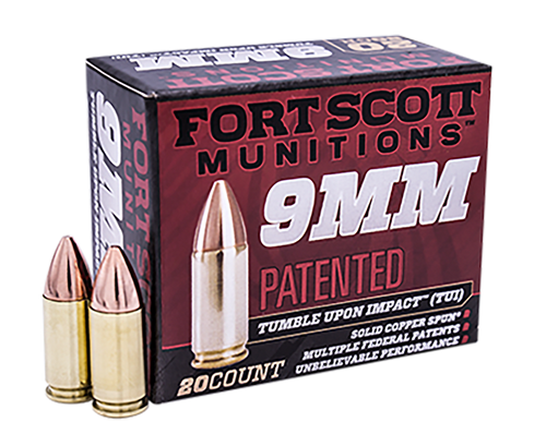 Fort Scott TUI 9mm, 80gr, Nickel-Plated, Solid Copper Spun, 20rd Box