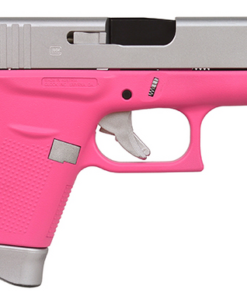 Glock 43 9mm, 3.39" Barrel, Fixed Sights, Silver/Pink Satin, 6rd