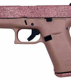 GLOCK 43X 9mm, 3.41" Barrel, Rose Gold Glitter Slide, 10rd
