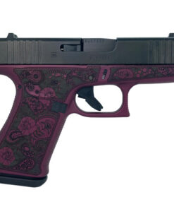 Glock 43x Custom 9mm, 3.41" Barrel, "Black Cherry Paisley Frame", 10rd