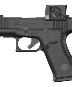Glock G43X MOS8 Aimpoint 9mm 15rd,3.41" Black GMB Barrel, Black Steel Serrated Optic Slide, Black Polymer Frame Accessory Rail, Aimpoint COA 3.5...