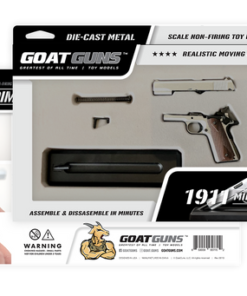 Goat Guns, 1:2.5 Scale Die Cast Metal, 1911 in Silver, Dark Brown Grips, 3rd