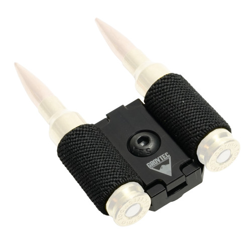 GrovTec, 2 Round Ammo Holder, Fits Single M-LOK Slot, Black, Holds 2 Rifle Rounds