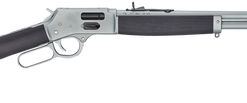 Henry All Weather 357 Magnum-38 Special, 20" Barrel, Hard Chrome Plated Steel Barrel and Receiver, Stained Hardwood, Adj Sights, 10rd