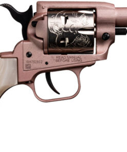 Heritage Barkeep Roses 22 LR, 2" Barrel, Rose Gold Frame, Engraved Cylinder, White Grip, 6rd