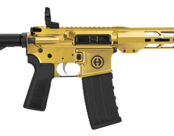 Hi-Point HP 15P 5.56mm 30rd,10.50" Black Threaded Barrel, Gold Aluminum Receiver Picatinny Rail, M-Lok Handguard, Blade Black Polymer Brace, Black...