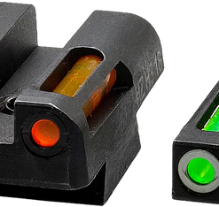 HiViz LightWave H3, Fits CZ75/85/P-01, Tritium/Fiber Optic Night Sights, Green Front with White Ring and Orange Rear