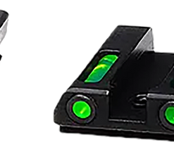 HiViz LiteWave H3 Tritium/Litepipe Night Sights, Fits GLOCK 42/43, Green Front with White Front Ring, Orange Rear