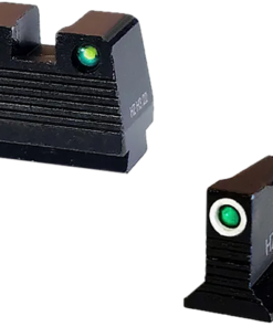 HiViz N2 Co-Witness Sight, Fits Glock MOS 9mm/40S&357SIG, .430" Height, Green With White Ring Outline Front, Green Tritium Rear
