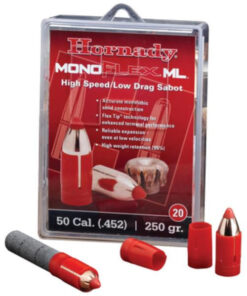 Hornady MonoFlex ML, High Speed/Low Drag, .50 Caliber Sabot with 45 Caliber 250 Grain MonoFlx, Flex Tip, 20 Rounds Per Box, 200 Rounds Per Case