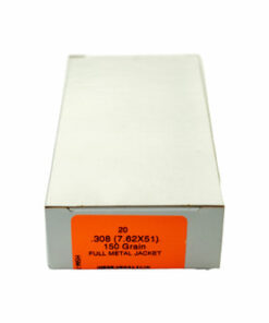 HSM Training 7.62x51mm, 150gr, Full Metal Jacket Boat-Tail, 20rd Box