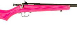 Keystone Crickett 22LR, 16.12", Pink Laminate Stock, Blued