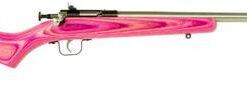 Keystone Crickett 22LR, 16.12", Pink Laminate Stock, Stainless Steel