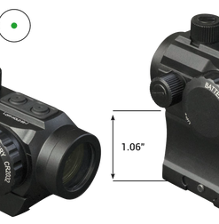 Konus Nuclear Matte Black 1x22mm 3 MOA Dual (Red/Green) Illuminated Dot Reticle Features Dual Mounting System