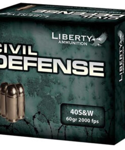 Liberty Ammo Civil Defense .40 S&W, 60gr, LF Fragmenting HP, 20rd Box