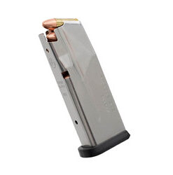Magpul Magazine, AMAG 12 SG9, 9mm, 12rd, For Sig P365, Stainless Steel Finish, Silver