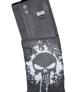 Mission First Tactical Magazine 223/5.56x45mm, White Punisher Skull Splatter, For AR-15/M4, 30rd