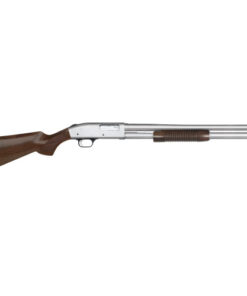 Mossberg 590 Security 12 Ga, 3" Chamber 20" Barrel, Chrome Barrel/Rec, Walnut Furniture, 8rd
