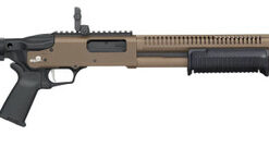 Mossberg 590R 12 Ga Pump 3" 6rd,18.50" Flat Dark Earth Cerakote Heat Shield Barrel, Flat Dark Earth Cerakote Steel Receiver, Black AR Mil-Spec...