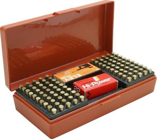 MTM 22/17 Rifle Cartridge Box Poly Rust, Handle