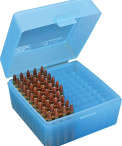 MTM Case Gard RS-100 Rifle Ammo Box .17 To .222 Magnum, Blue