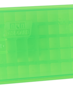 MTM Side-Slide Pistol Ammo Box, Clear Green Plastic, Holds 50 Rounds of 9mm/380 ACP