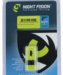 Night Fision Night Sight Set Square Front/U-Notch Rear Glock 20/21/29/30/31/32/36/40/41 Green Tritium Yellow Outline Black