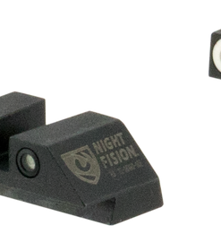 Night Fision Night Sight Set Square Square Green Tritium with White Outline Front & Green Tritium with White Outline Rear Black Frame for Glock 42, 43