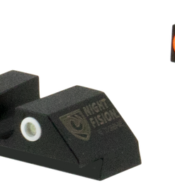 Night Fision OEM Replacement Perfect Dot Night Sight Set Square Tritium Green with Orange Outline Front, Green with Black Outline Rear Black Frame...