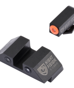 Night Fision Perfect Dot Night Sight Set Square, Orange Ring Tritium Front/Black Ring Tritium Rear/ Black Frame, Compatible Glock 42/43/43X, Front...