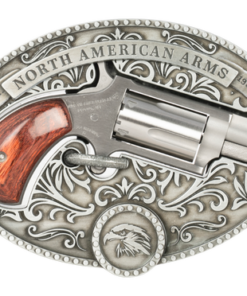 North American Arms Chuckwagon 22 WMR, 1.13" Barrel, Rosewood Grips, Fixed Sights, 5rd, Belt Buckle Holster
