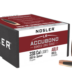 NOSLER AccuBond Long Range, .338 Diameter, 338 Caliber, 265gr, Spitzer Boat Tail, 100 Count -NOT AMMO-