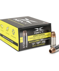 NovX Pentagon 9mm, 115gr, Monolithic Copper Hollow Point, 20rd Box